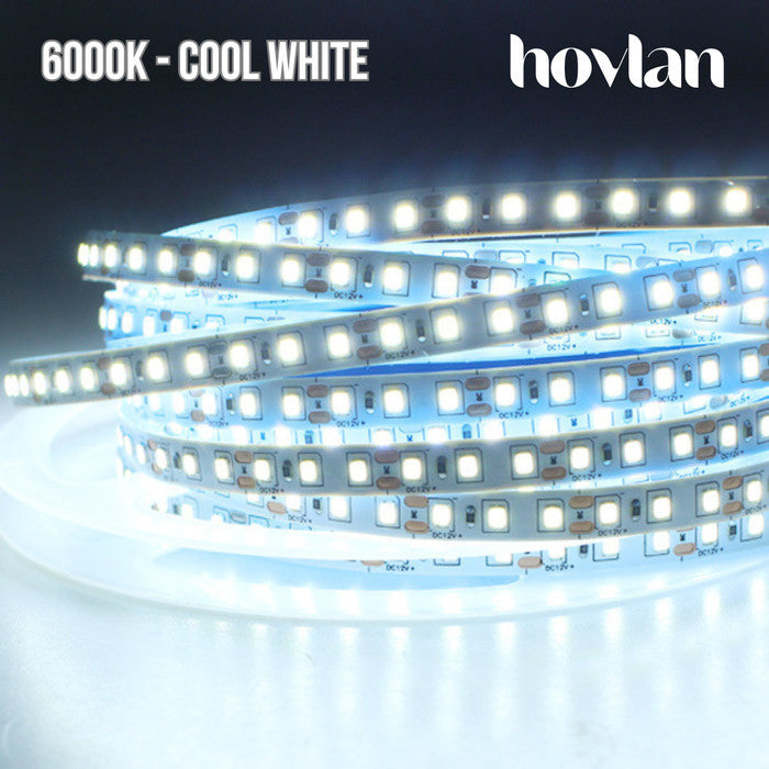 Led Strip 2835 24V Hovlan HVS2412 10 Meter 120 Mata Rapat Flexible Lampu Pita Interior 12w 3528