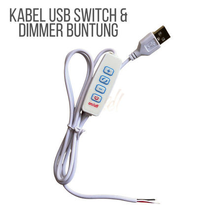 Kabel Usb Buntung Soket 8mm Dimmer Led Strip Switch On Off Tombol Saklar 5V