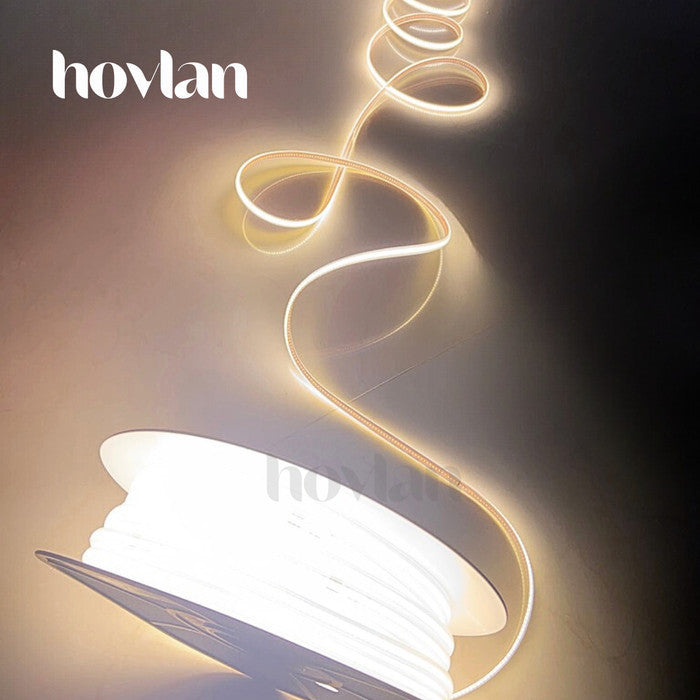Lampu Selang Cob Hovlan Led Strip DC 220v HVXC2210T Dotless Tanpa Titik Anti Air IP65 1 Roll Taman Kolam Outdoor