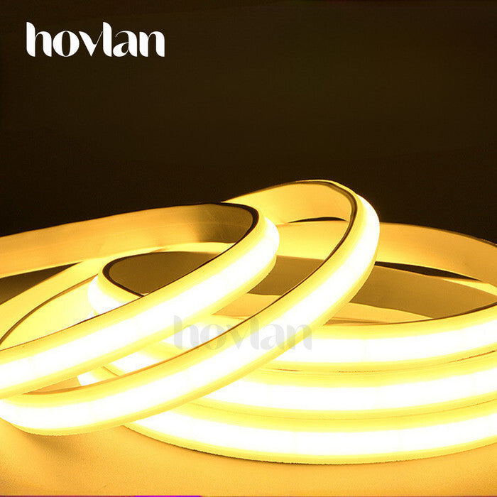 Lampu Selang Neon Flex Susu Cob Hovlan HVXC2210M Led Strip 220v Dotless Anti Air IP65 Taman Kolam Outdoor