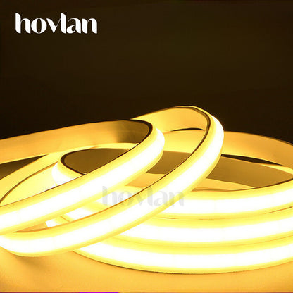 Lampu Selang Neon Flex Susu Cob Hovlan HVXC2210M Led Strip 220v Dotless Anti Air IP65 Taman Kolam Outdoor