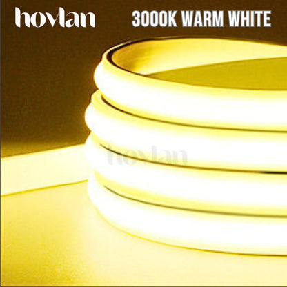 Lampu Selang Neon Flex Susu Cob Hovlan HVXC2210M Led Strip 220v Dotless Anti Air IP65 Taman Kolam Outdoor