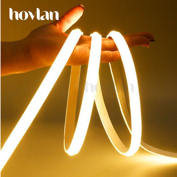 Lampu Selang Neon Flex Susu Cob Hovlan HVXC2210M Led Strip 220v Dotless Anti Air IP65 Taman Kolam Outdoor