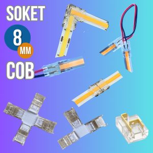 Konektor Soket Led Strip COB SMD 8MM Lampu Crystal Bening Transparan - D
