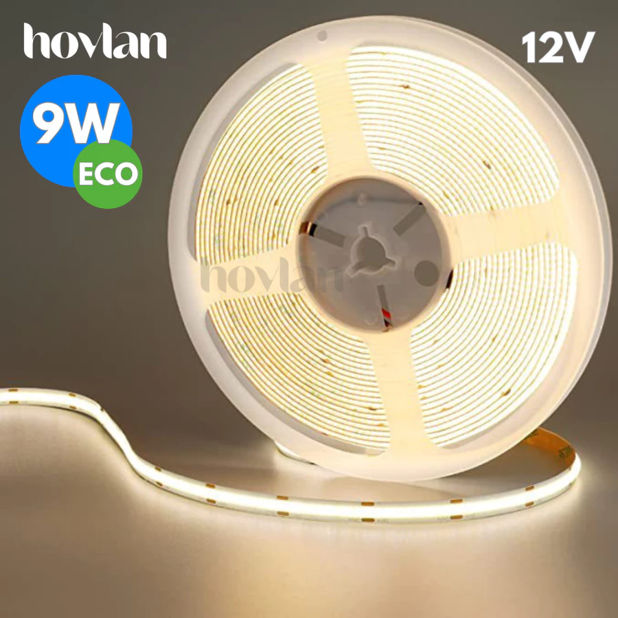 Led Strip COB Lampu 12V 9 Watt Hovlan Dotless Flexible Tanpa Titik
