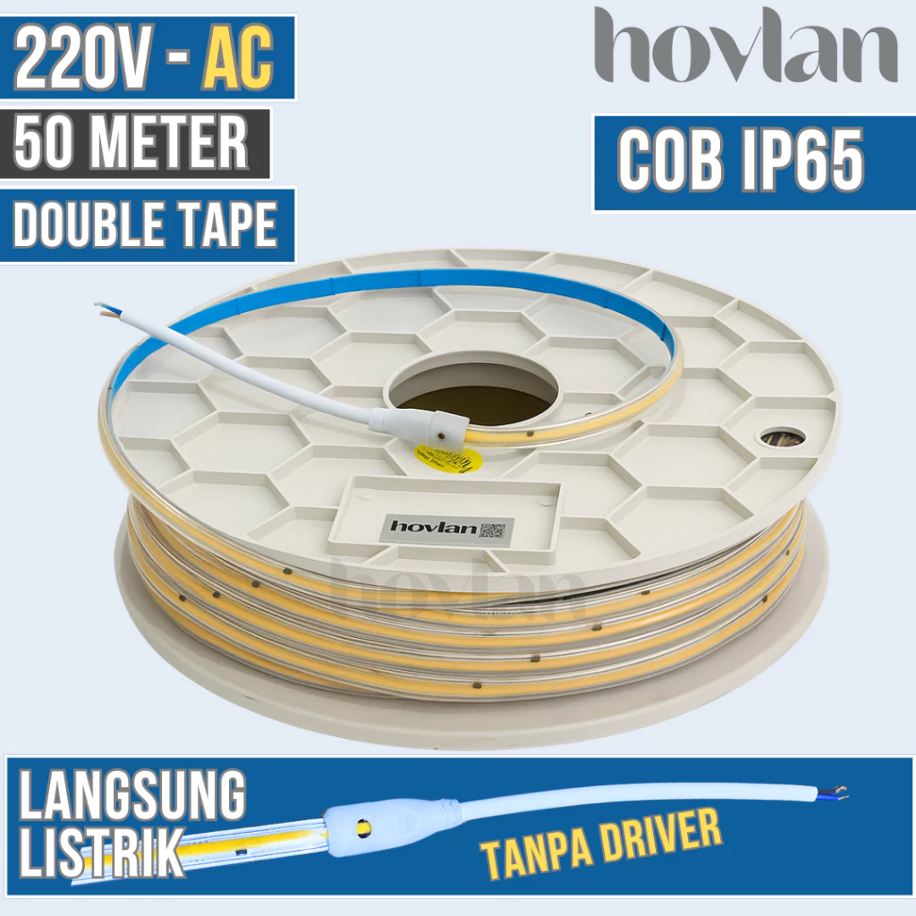 Led Strip Cob 220V AC Selang Dotless Transparant Lampu Anti Air Waterproof Outdoor Tanpa Trafo