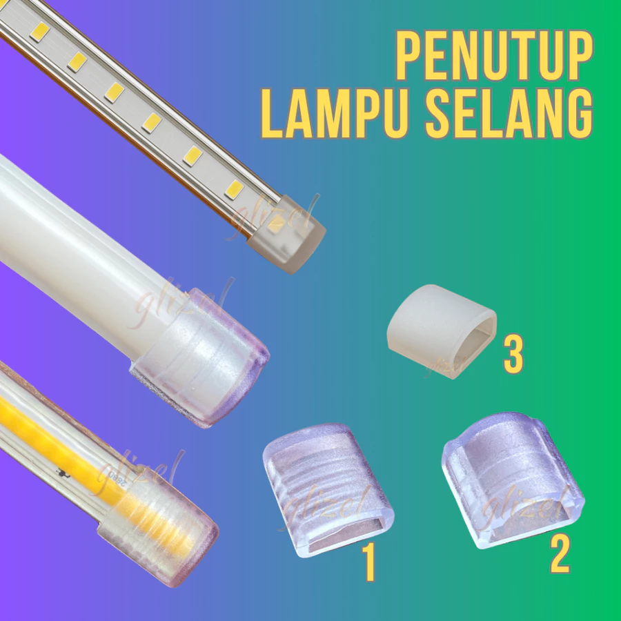 Penutup Lampu Selang Ujung COB Cover End Cap Transparant Milky Slicone Tube Plug Anti Air