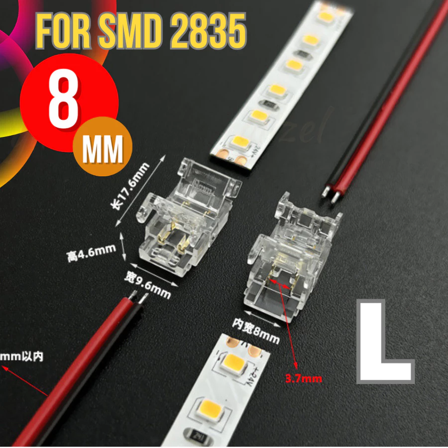 Konektor 2835 SMD 8 mm Soket Sambungan Lampu Led Strip - Gambar 13