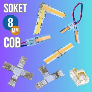 Konektor Soket Led Strip COB SMD 8mm Lampu Pita Crystal Bening Klem Transparan