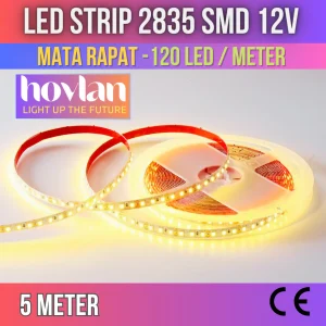 Led Strip 2835 120 Mata Rapat SMD 12v Flexible Lampu 5 Meter Pita