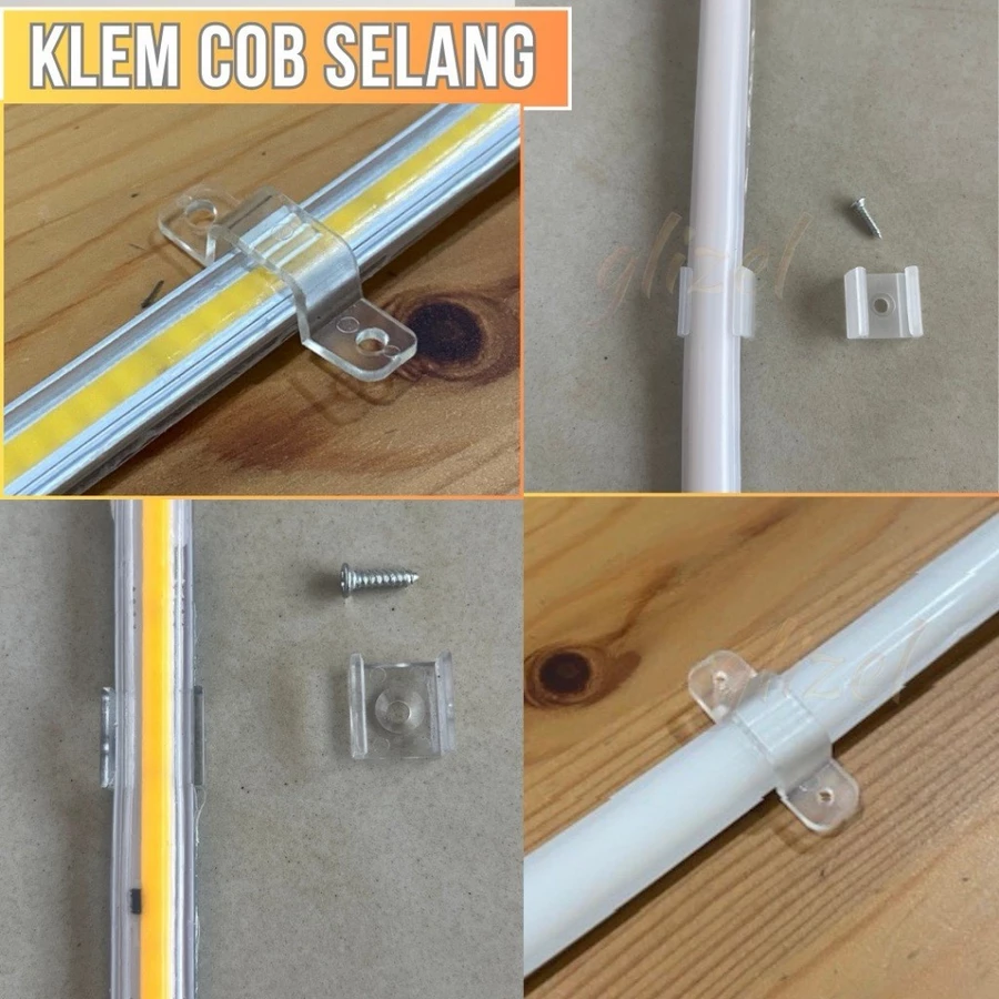 Klem Lampu Selang COB Led Strip 220v Waterproof Taman Silikon