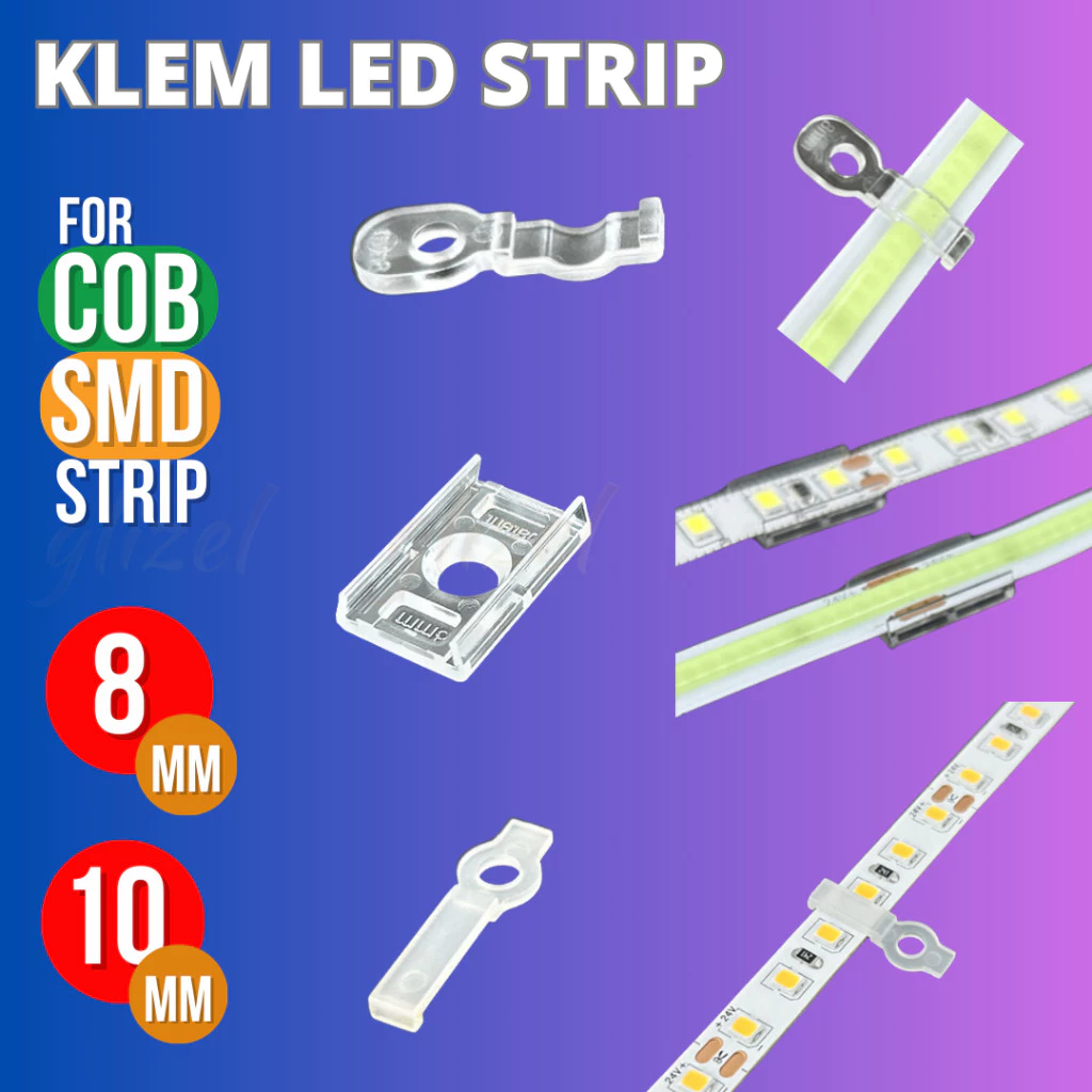 Klem Led Strip Cob Smd 2835 5050 8mm 10mm Slot Baut